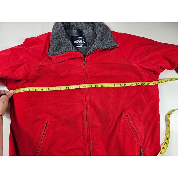 Woolrich Vintage Coat Nylon Fleece Lined Red Jacket Made in USA Size Large L ^ - Picture 5 of 6